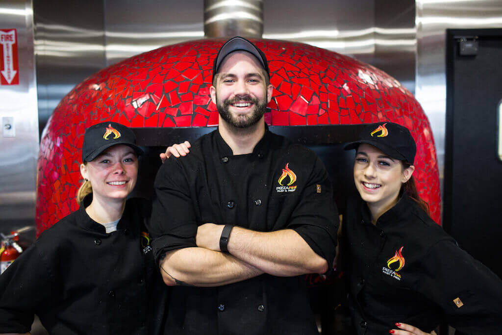 Marra Forni Rotator Brick Oven Client PizzaFire Pose For A Team Picture